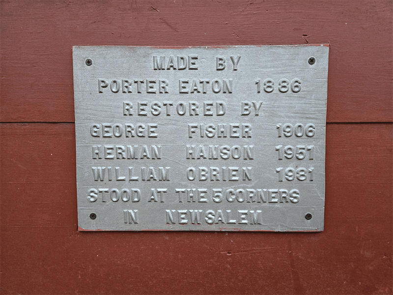 plaque on sign