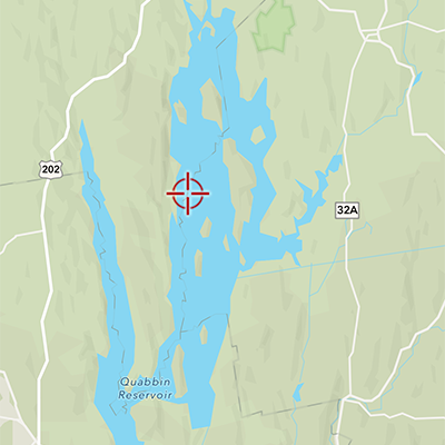 Topo map section of Quabbin area